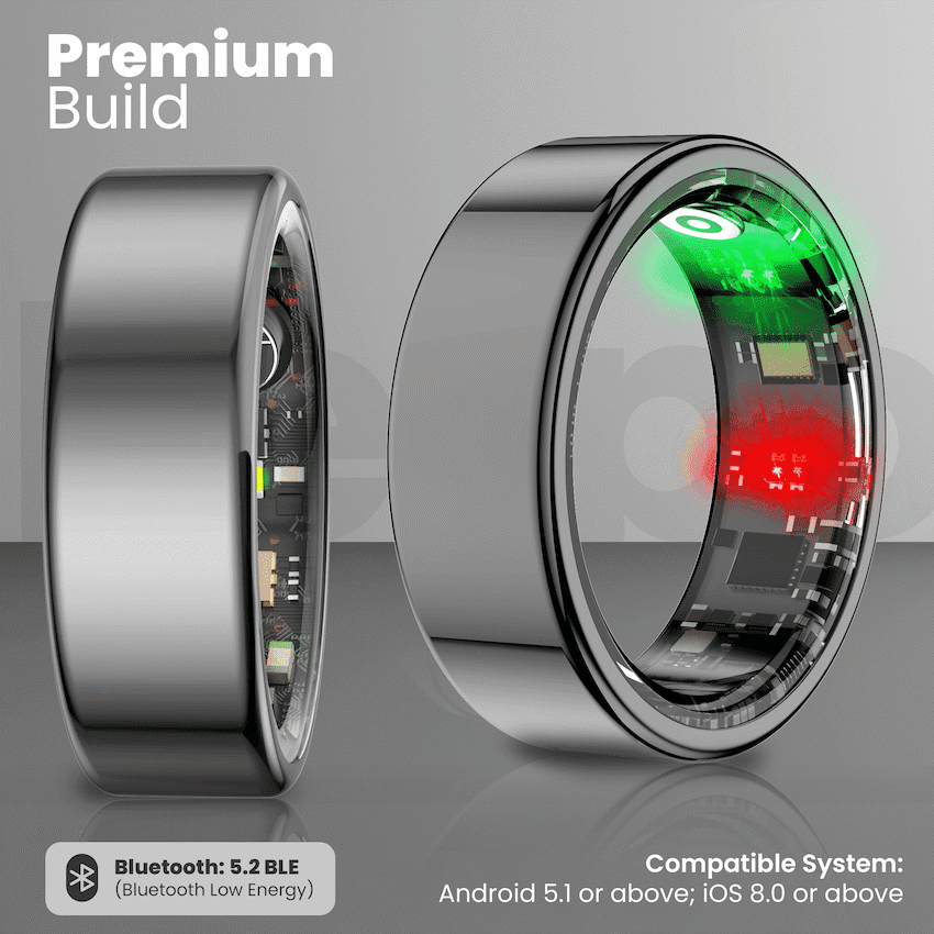 Volkano Ring Series Smart Ring with Charging Case - 20mm 6