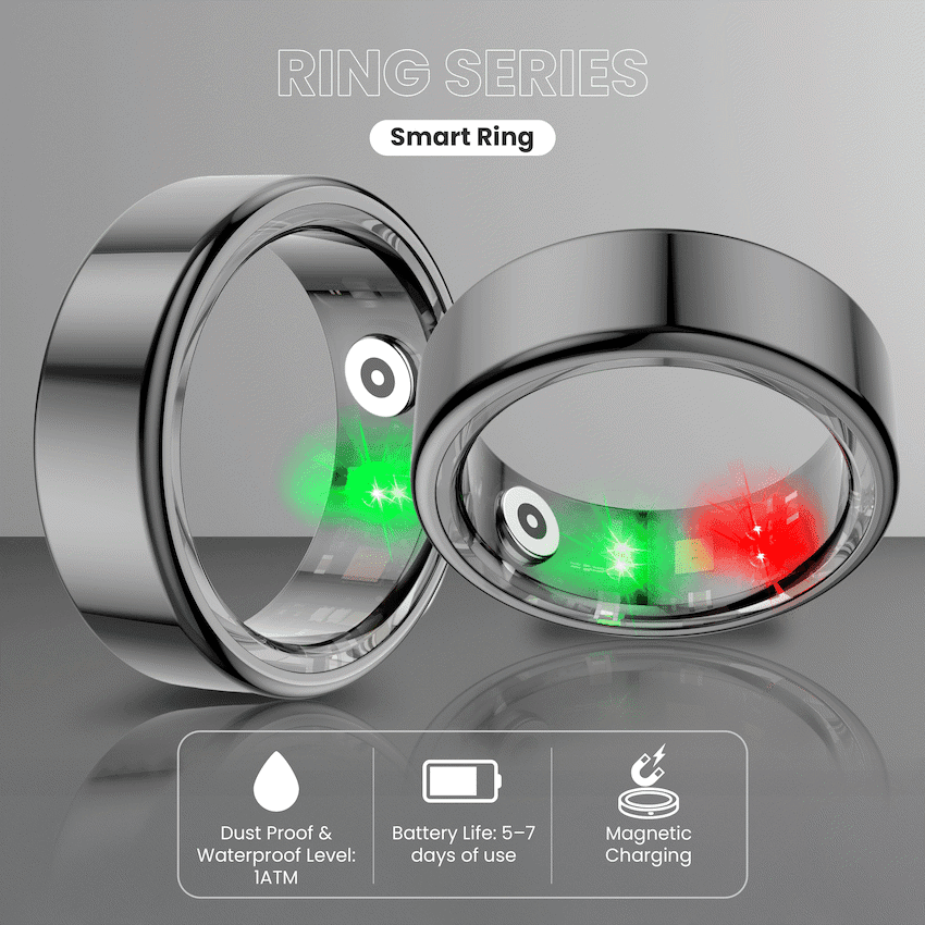 Volkano Ring Series Smart Ring with Charging Case - 20mm 7