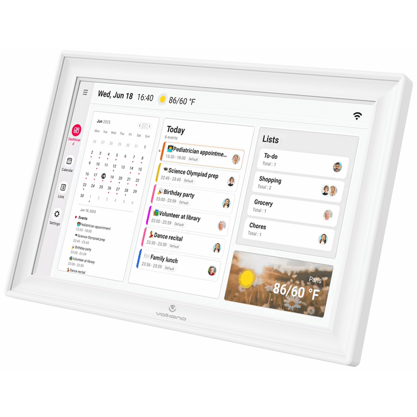 Volkano Agenda Series Smart Calendar and Digital Photo Frame 15.6" - White 6