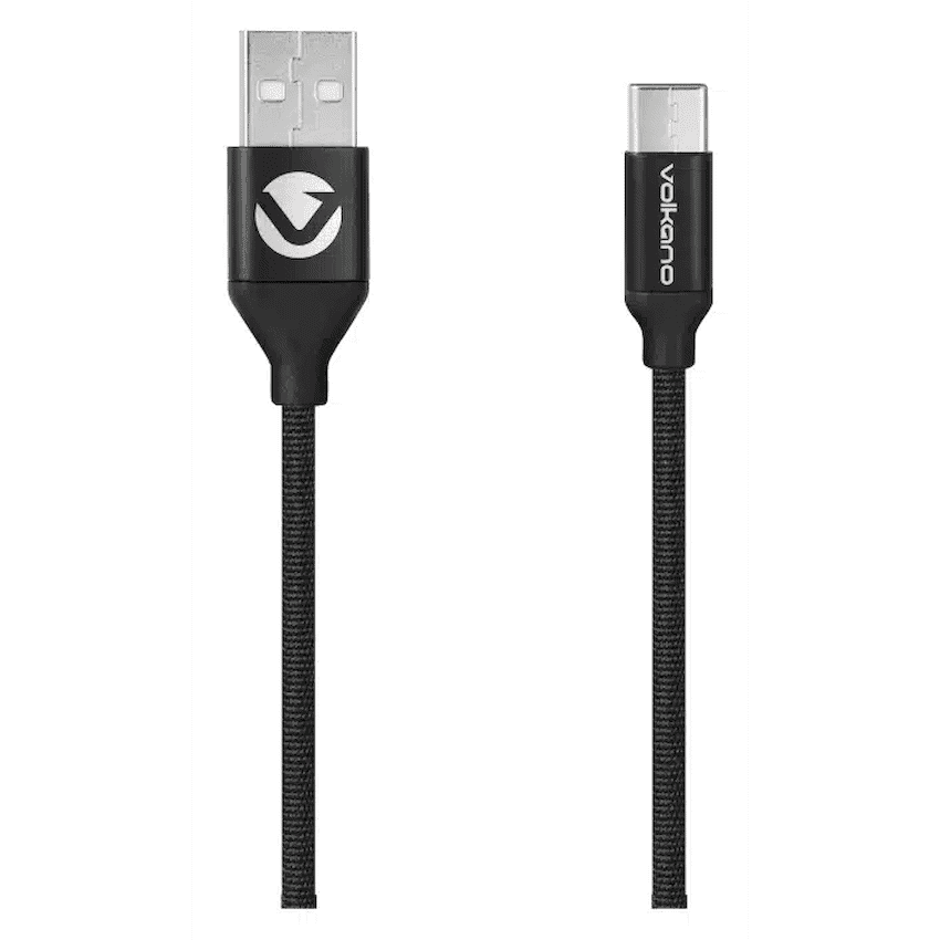 Volkano On-The-Go USB to Type-C 18w Braided 1m Cable - Black 1