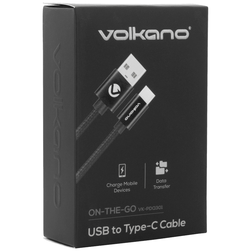 Volkano On-The-Go USB to Type-C 18w Braided 1m Cable - Black 4
