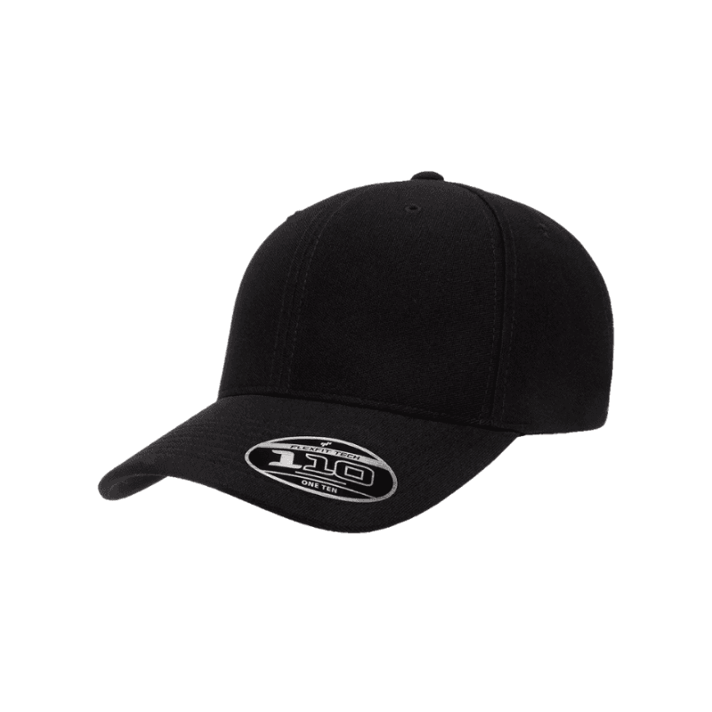 Flexfit 110 Fit Black Cap Cool & Dry Mini Pique Adjustable 1
