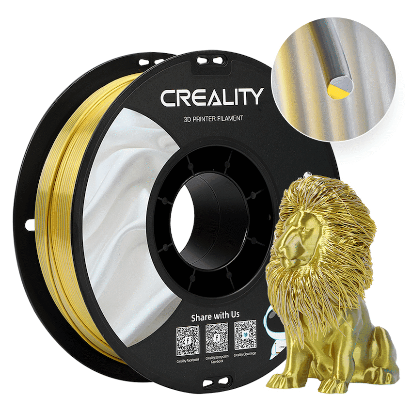 Creality Dual Silk Filament PLA Golden-Silver 1kg 2