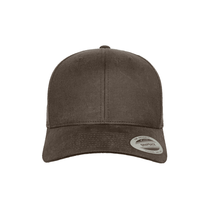 Flexfit Oil Skin Brown Retro Snapback Adjustable Fit 2