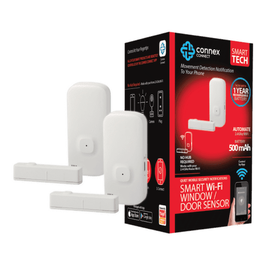 Smart Wi-Fi Door Window Sensor Rechargeable Twin Pack 2