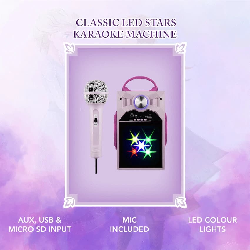 Disney Frozen Classic LED Stars Karaoke Machine with Microphone 8