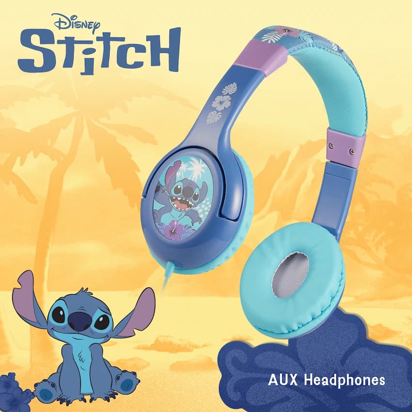 Disney Stitch Padded Auxiliary Headphones 3