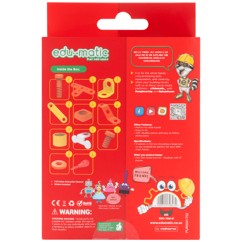 Edu-matic Flexi Build Mini Kit - Airplane - 12 pcs 8