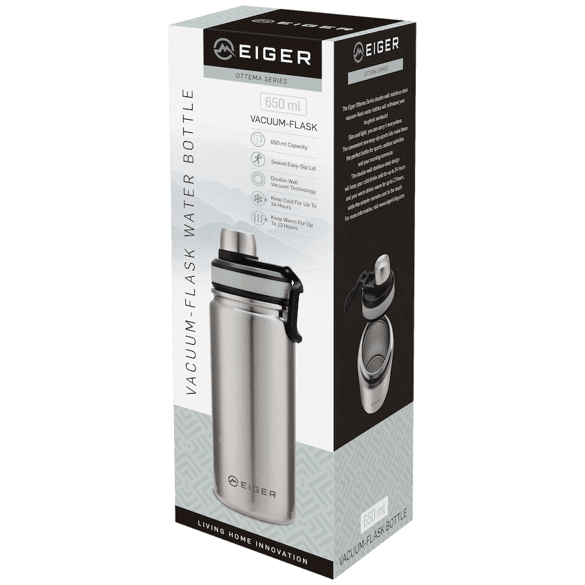 EIGER OTTEMA SERIES 650ML SPORT FLASK STEEL GREY 2