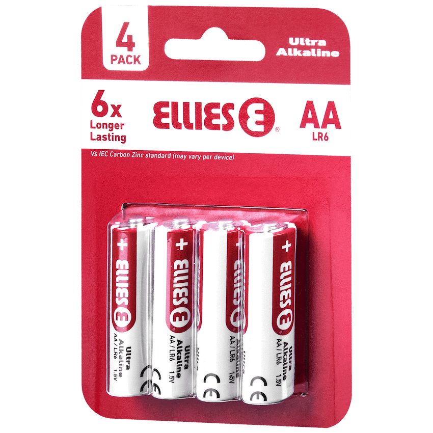 Ellies Ultra Series - Alkaline Batteries AA 4 Pack - WT 2