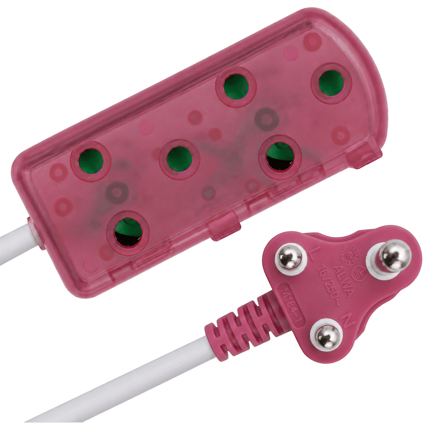 Ellies 2 Way Light Duty Coloured Extension Lead -3M 1