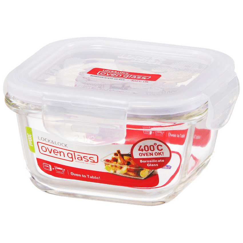 LocknLock Euro Glass container sq. 300ml ( Order in Qty of 6) 2