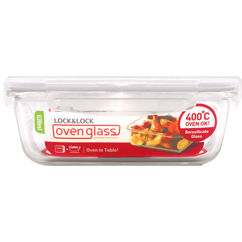 LocknLock Euro Glass container rec 630ml ( Order in Qty of 6) 1