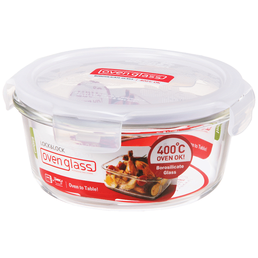 LocknLock Euro Glass container rnd 650ml ( Order in Qty of 6) 2