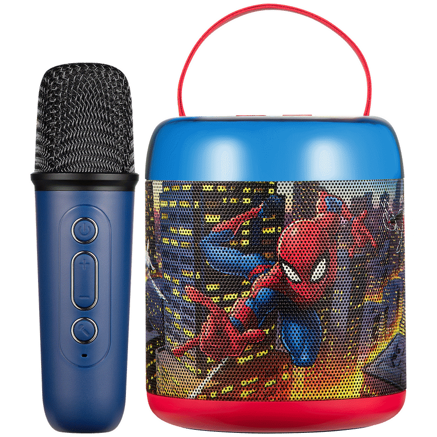 Marvel Spider-Man Cylinder Karaoke Speaker with Bluetooth Microphone 1