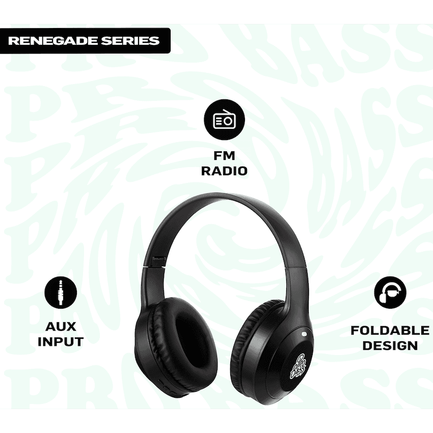 Pro Bass Renegade Series Bluetooth Headphone - Black 5