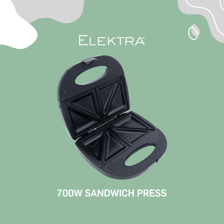 Elektra 700w Sandwich Press - Black 2