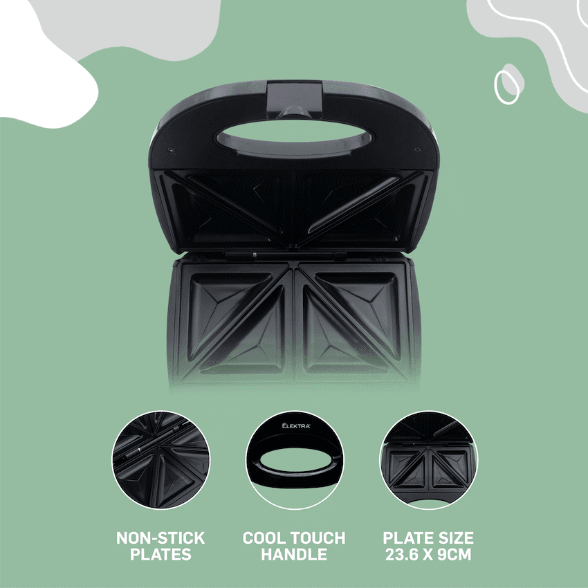 Elektra 700w Sandwich Press - Black 5