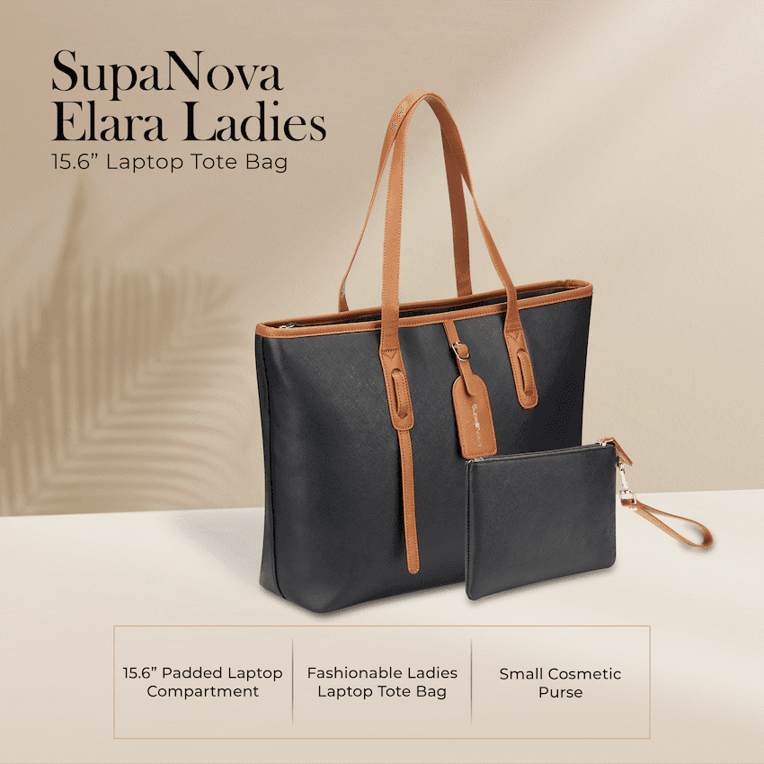 Supanova Elara Ladies 15.6" Laptop Tote Bag Black 3