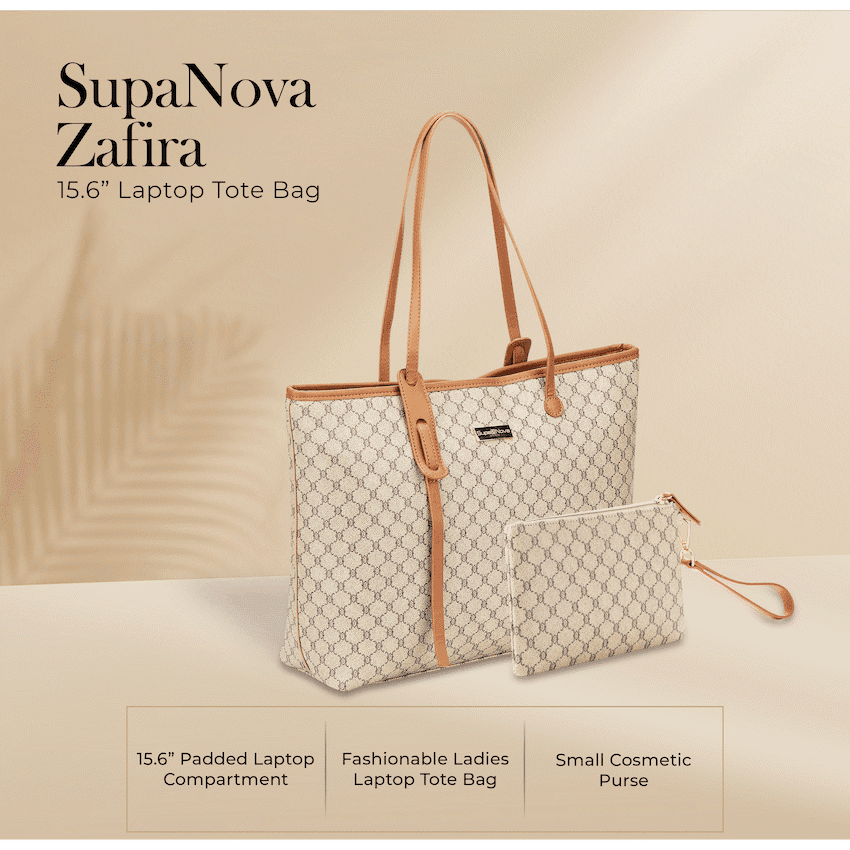 Supanova Zafira 15.6" Laptop Tote Bag Brown 2