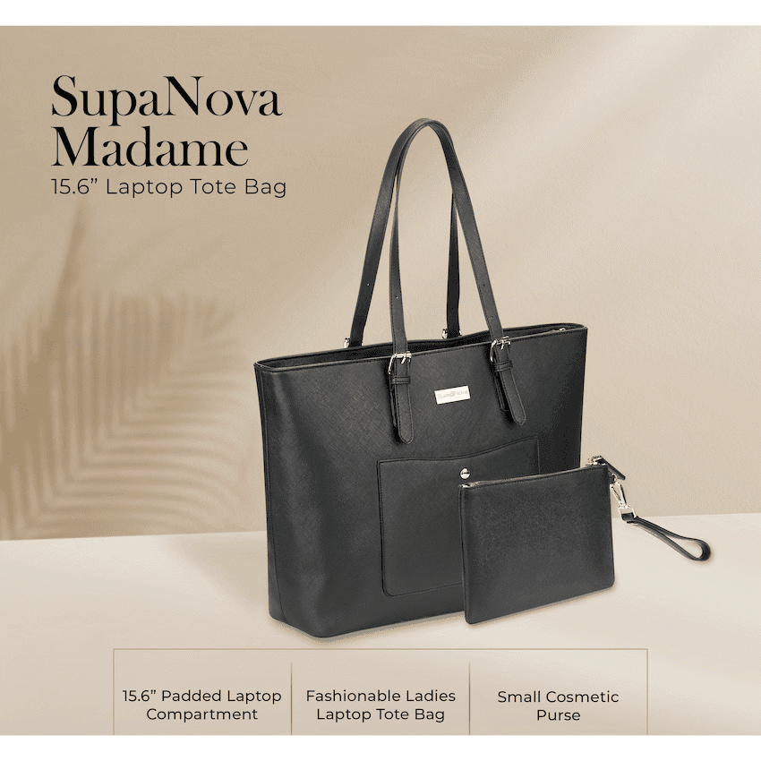 Supanova Madame 15.6" Laptop Tote Bag Black 2