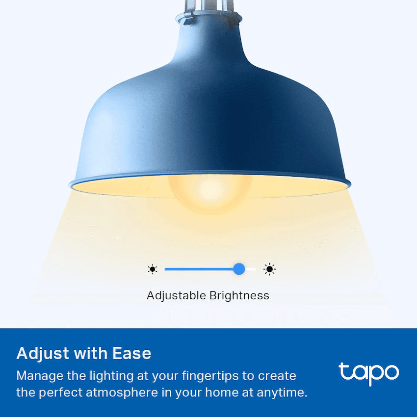 TP-Link Tapo L510B 8.7W Smart Wi-Fi Warm White Light Bulb, Dimmable, A60, B15 3