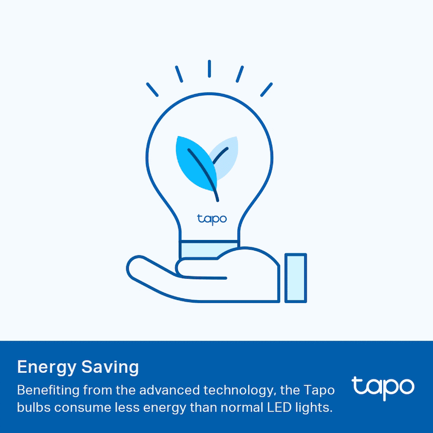 TP-Link Tapo L510B 8.7W Smart Wi-Fi Warm White Light Bulb, Dimmable, A60, B15 6