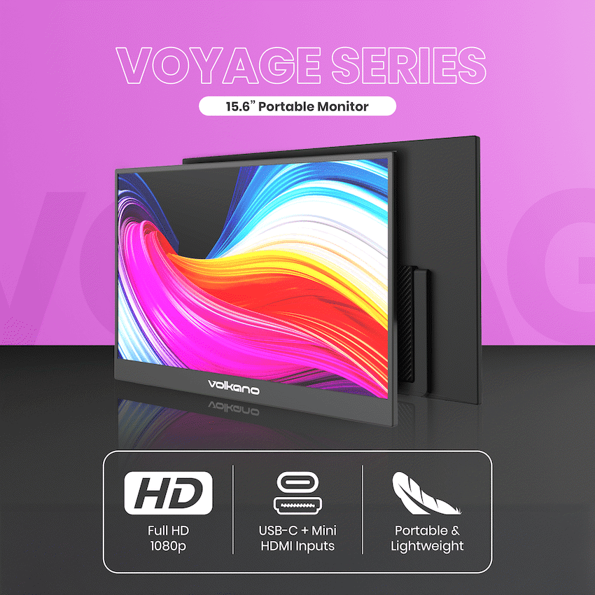 Volkano Voyage Series Portable Monitor 15.6" USB-C Power 3