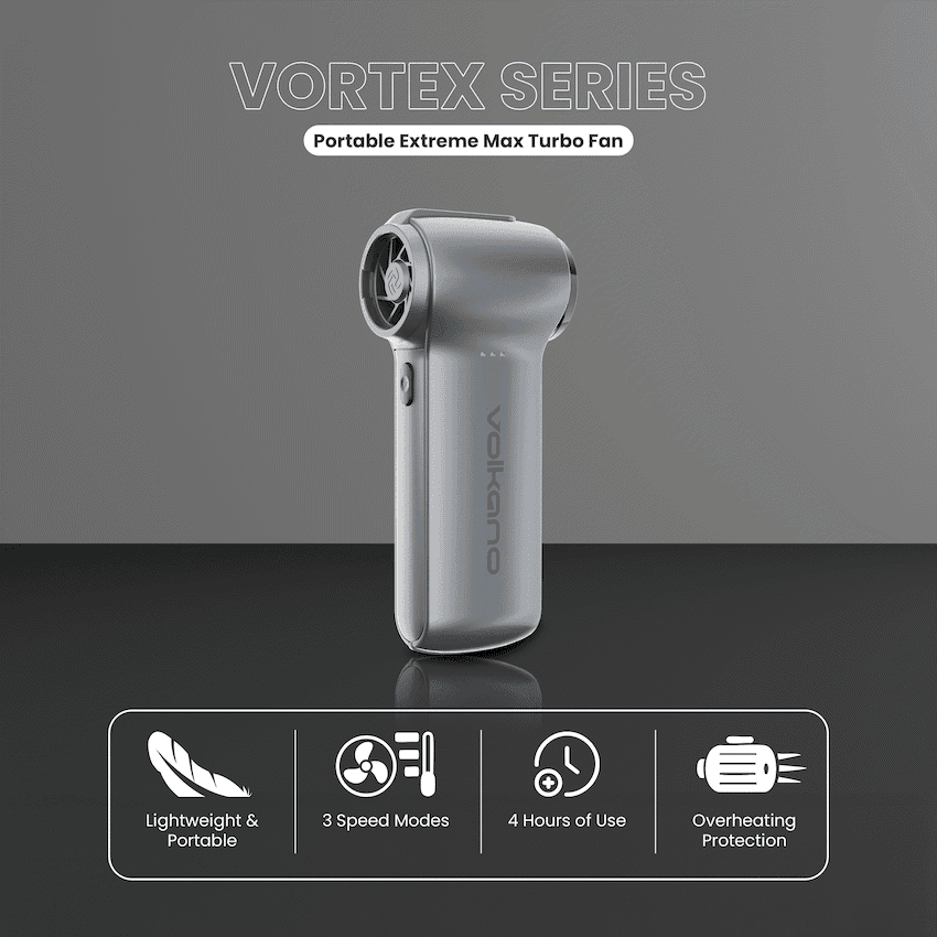 Volkano Vortex Series Portable Extreme Max Turbo Fan - Gun Metal 3