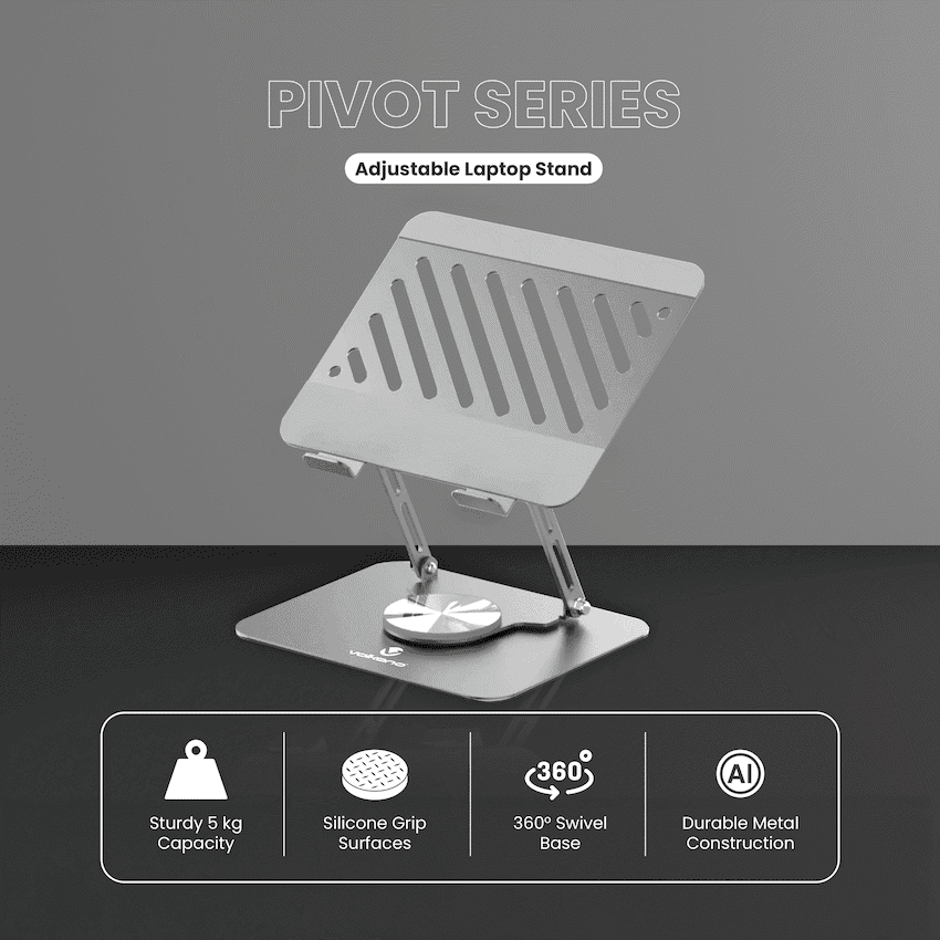 Volkano Pivot Multifunctional Swivel Adjustable Aluminium Laptop Stand 2