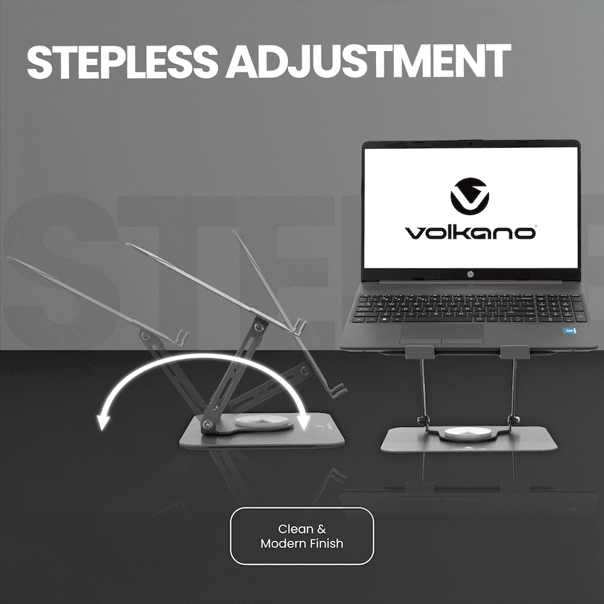 Volkano Pivot Multifunctional Swivel Adjustable Aluminium Laptop Stand 3
