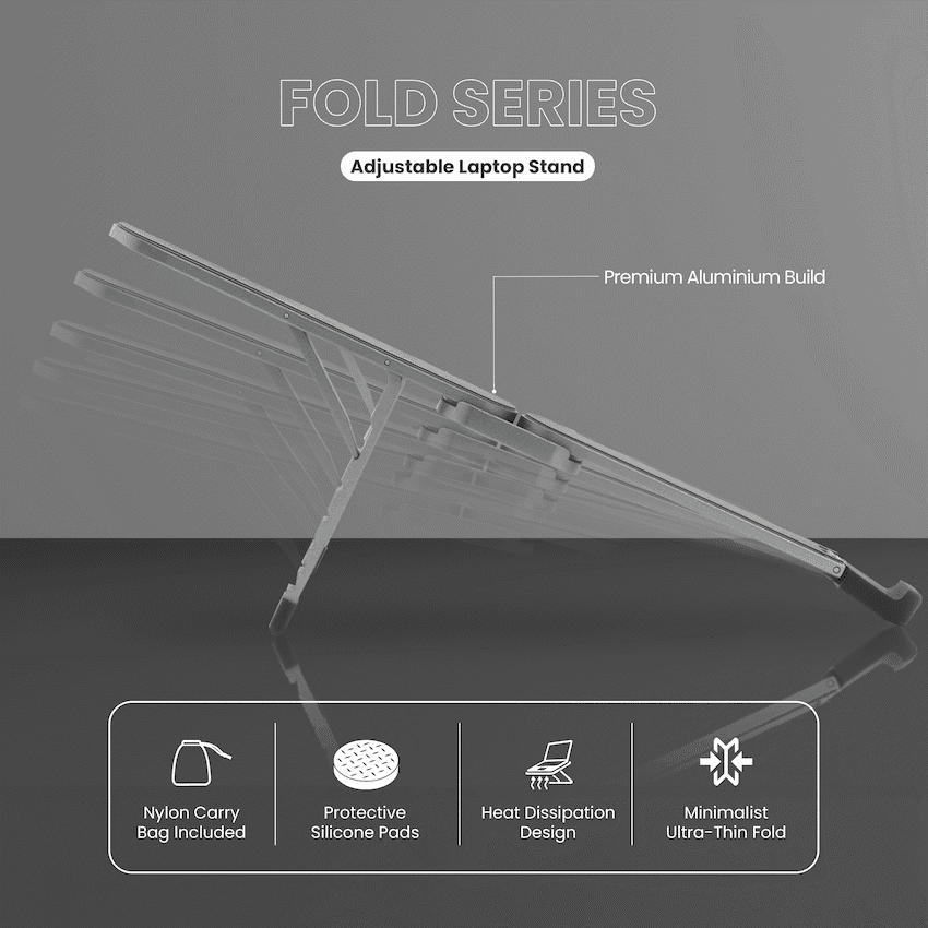 Volkano Fold Series Adjustable Aluminium Laptop Stand 3