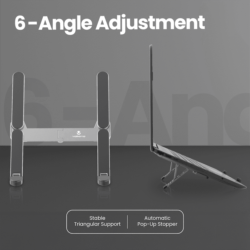 Volkano Fold Series Adjustable Aluminium Laptop Stand 4