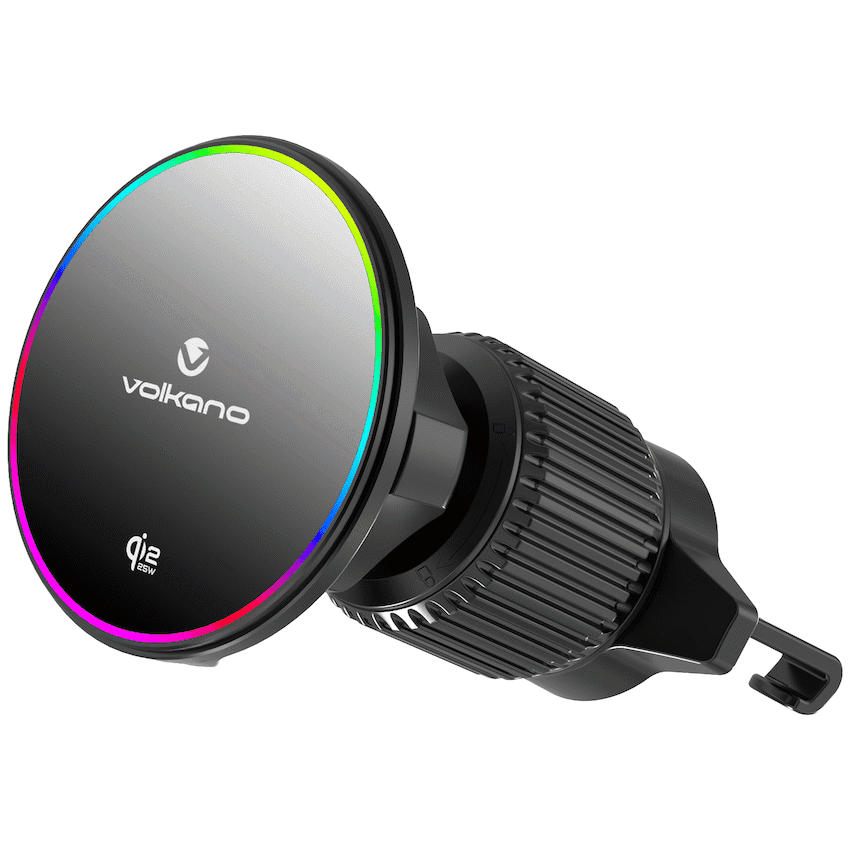 Volkano Volt Series Qi2.2 Magnetic Car Vent Phone Holder - Black 2