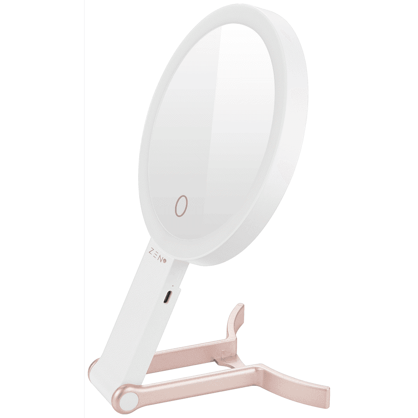 ZEN JestSet Series Portable Handheld LED Mirror - White 2