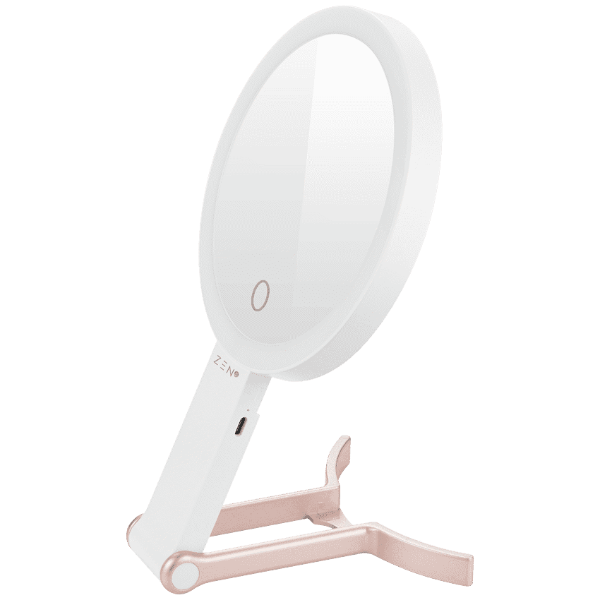 ZEN JestSet Series Portable Handheld LED Mirror - White 7