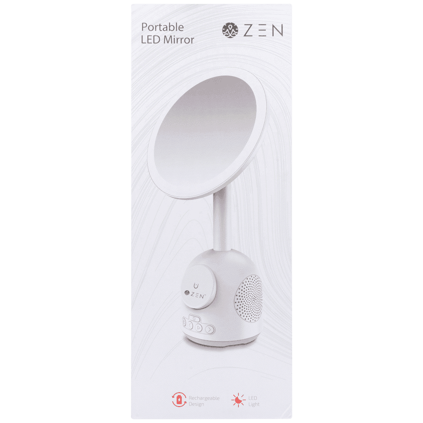 ZEN Unify Series Wireless Phone Charger with Bluetooth Speaker and Mirror - White 9