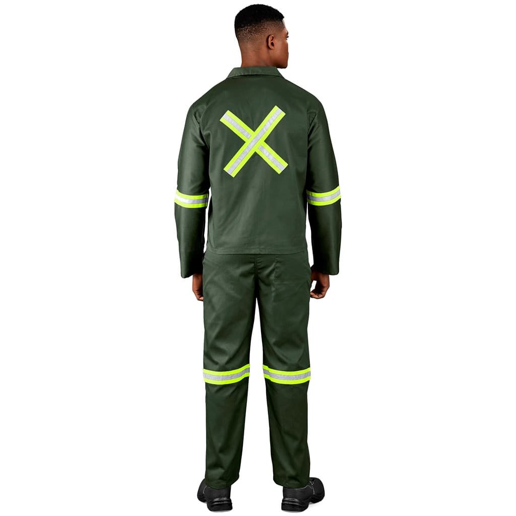 Acid Resistant Polycotton Conti Suit - Reflective Arm, Legs & Back - Yellow Tape 8
