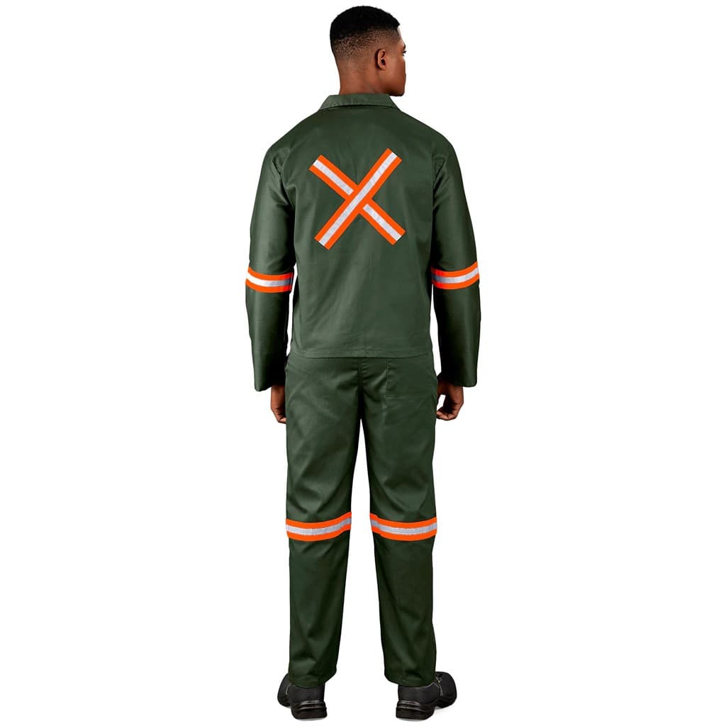 Acid Resistant Polycotton Conti Suit - Reflective Arm, Legs & Back - Orange Tape 6