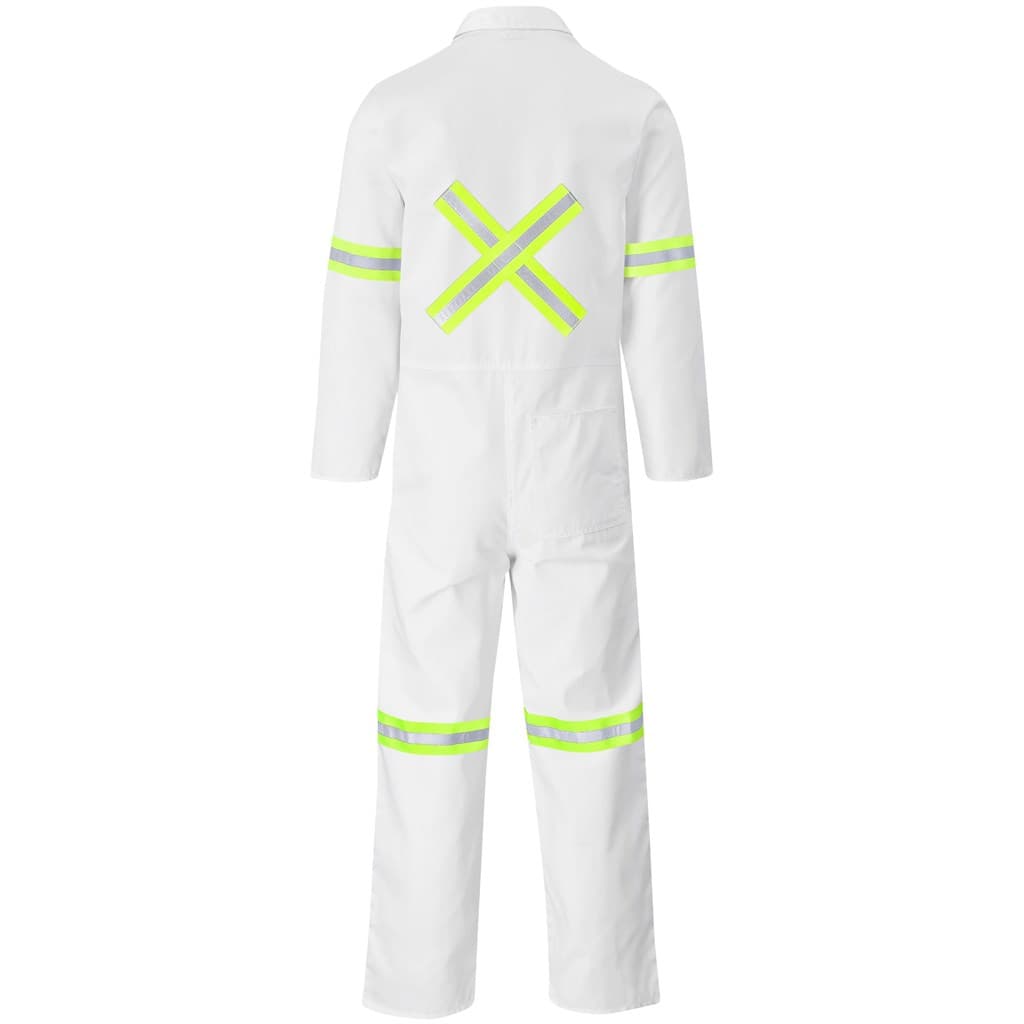 Safety Polycotton Boiler Suit - Reflective Arms Legs & Back - Yellow Tape 2