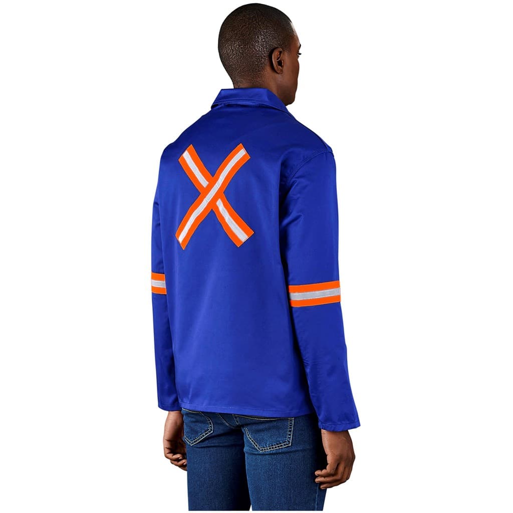 Site Premium Polycotton Jacket - Reflective Arms & Back - Orange Tape 9