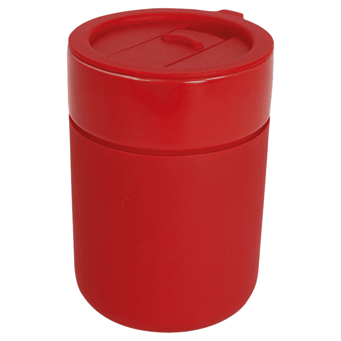 330ml Ceramic Silicone Cover Mug With Sip Slider 4