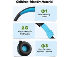 Mpow Che 1 Kids Wired Headset (Blue) 3