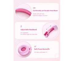 Mpow Che 1 Kids Wired Headset (Pink) 5