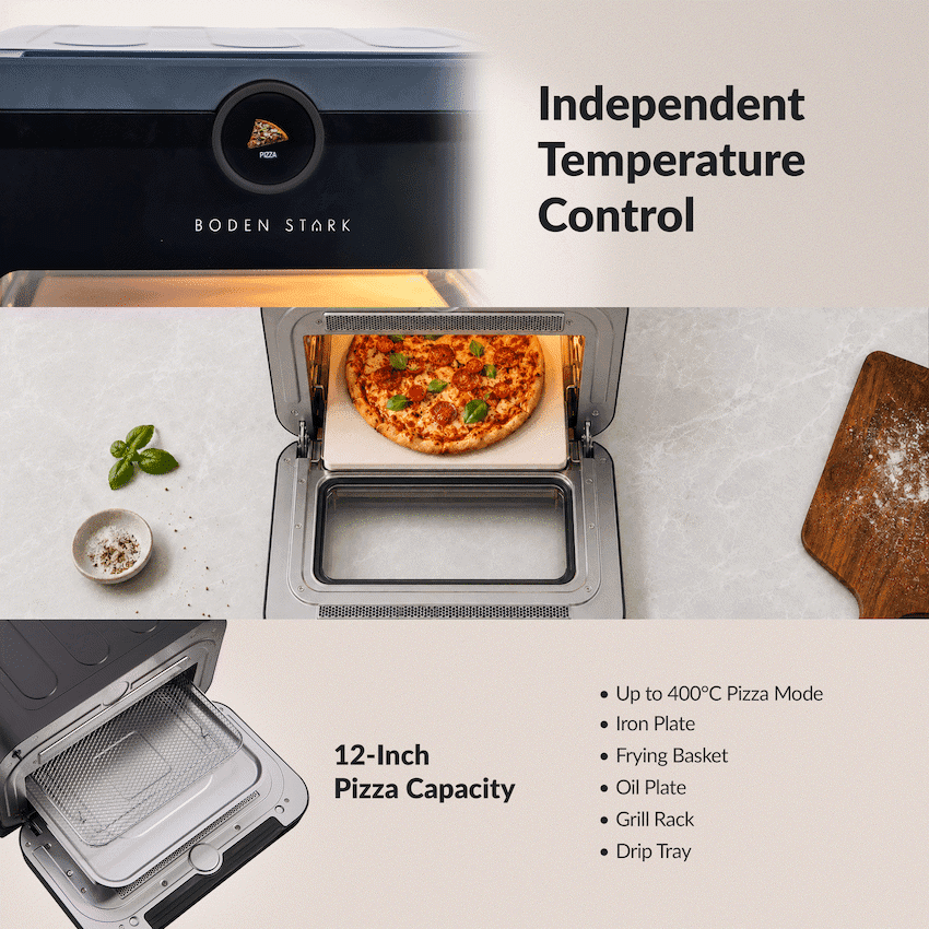 Boden Stark 18L Pizza & Air Fryer Oven 3