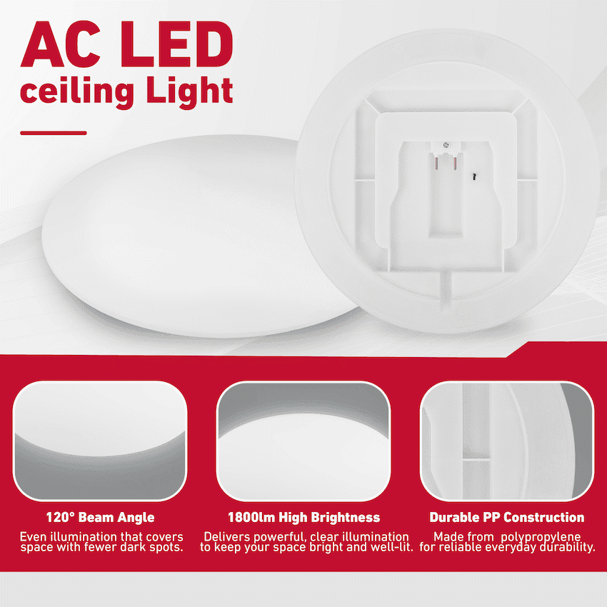 Ellies Halo Series - AC LED ceiling Light 24W - E27 Base Accessory -WT 9