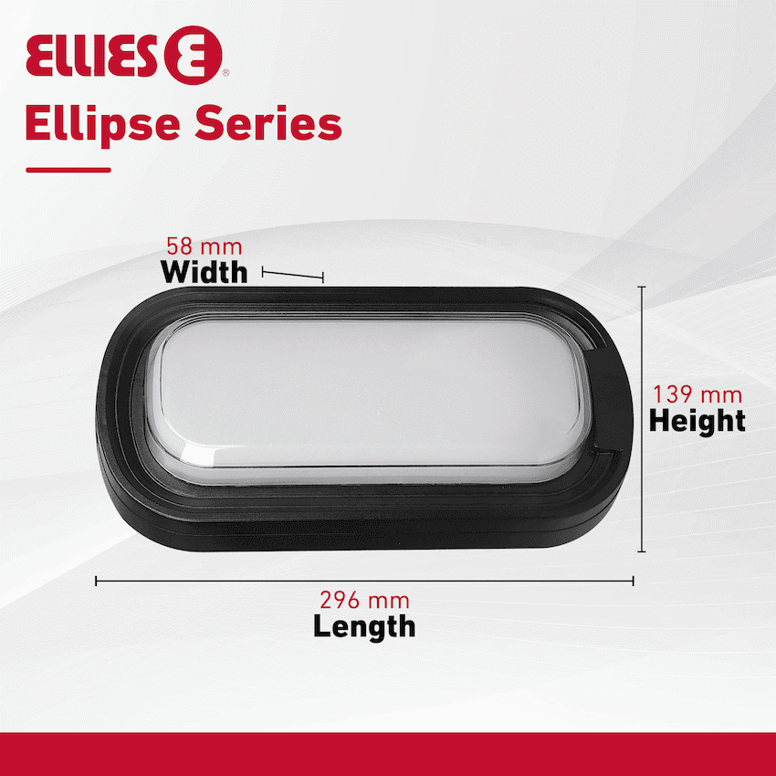 Ellies Ellipse Series AC 24W Capsule LED Bulkhead - PC 10