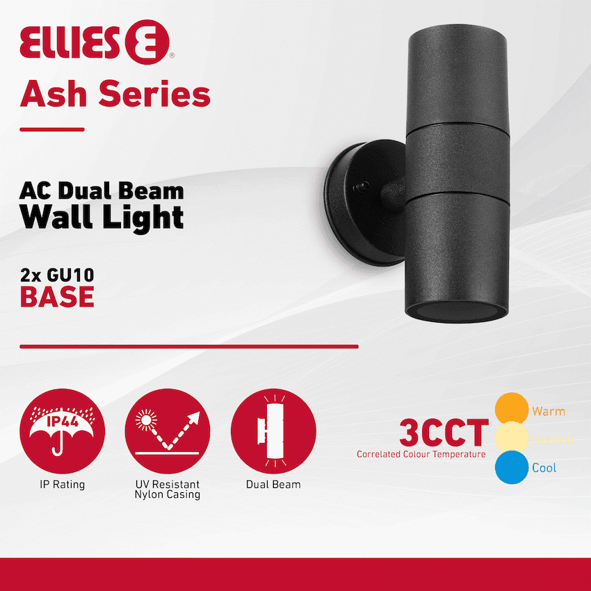 Ellies Ash Series AC dual beam wall light - Nylon Carbon Fiber 5