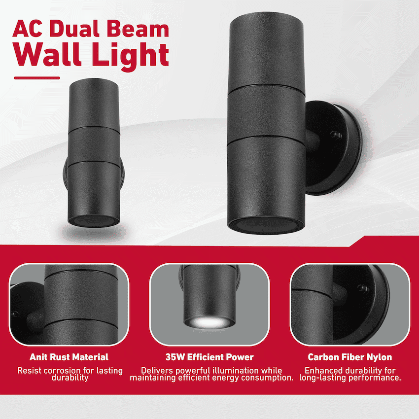 Ellies Ash Series AC dual beam wall light - Nylon Carbon Fiber 7