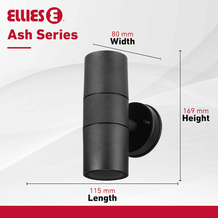 Ellies Ash Series AC dual beam wall light - Nylon Carbon Fiber 8